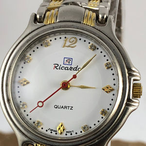 Vintage RICARDO Watch Nice 2 Tone Diamond Markers